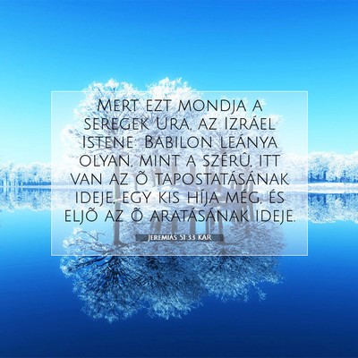 Jeremiás 51:33 KAR Bibliai verskép