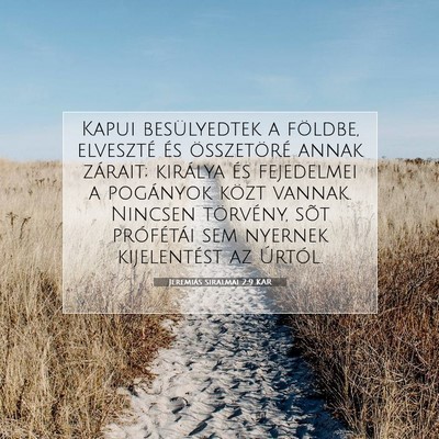 Jeremiás siralmai 2:9 KAR Bibliai verskép