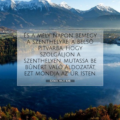 Ezékiel 44:27 Bibliai vers magyarázata