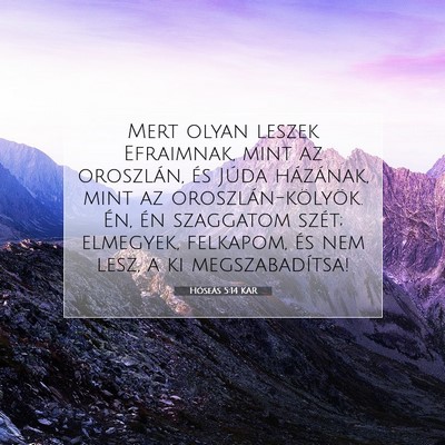 Hóseás 5:14 Bibliai vers magyarázata