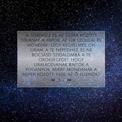 Jóel 2:17 Bibliai vers magyarázata