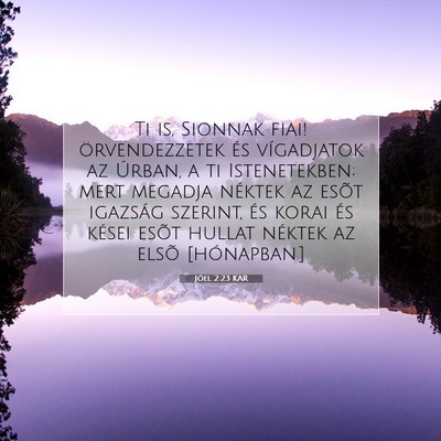 Jóel 2:23 Bibliai vers magyarázata