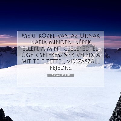 Abdiás 1:15 Bibliai vers magyarázata