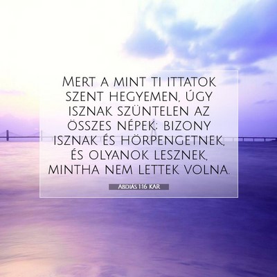 Abdiás 1:16 Bibliai vers magyarázata
