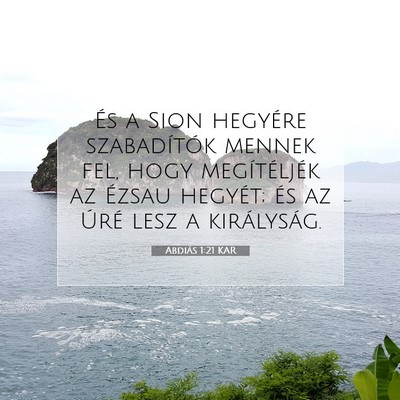 Abdiás 1:21 Bibliai vers magyarázata