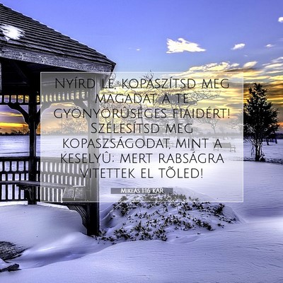 Mikeás 1:16 KAR Bibliai verskép