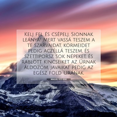Mikeás 4:13 Bibliai vers magyarázata