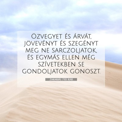 Zakariás 7:10 KAR Bibliai verskép