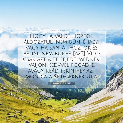 Malakiás 1:8 Bibliai vers magyarázata