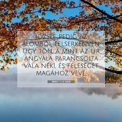 Máté 1:24 Bibliai vers magyarázata