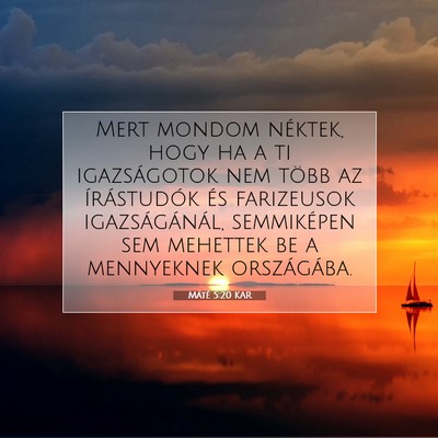 Máté 5:20 KAR Bibliai verskép
