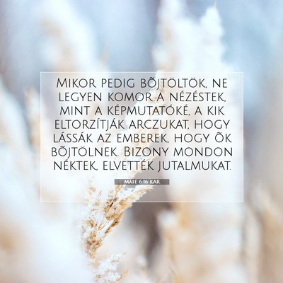 Máté 6:16 KAR Bibliai verskép