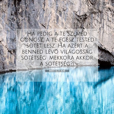 Máté 6:23 Bibliai vers magyarázata