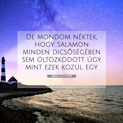 Máté 6:29 Bibliai vers magyarázata