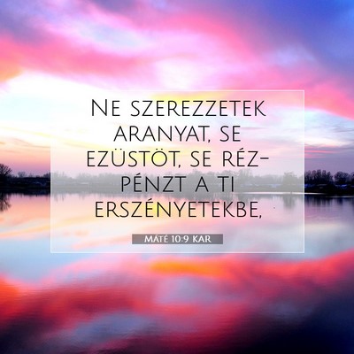 Máté 10:9 Bibliai vers magyarázata