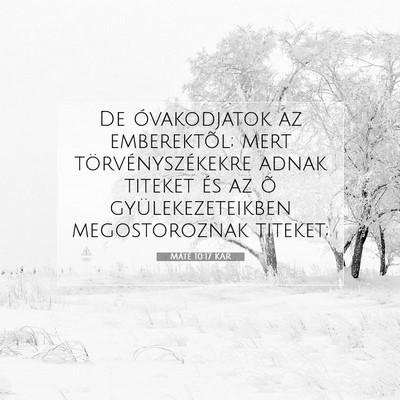 Máté 10:17 Bibliai vers magyarázata