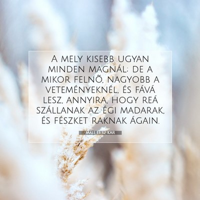 Máté 13:32 Bibliai vers magyarázata