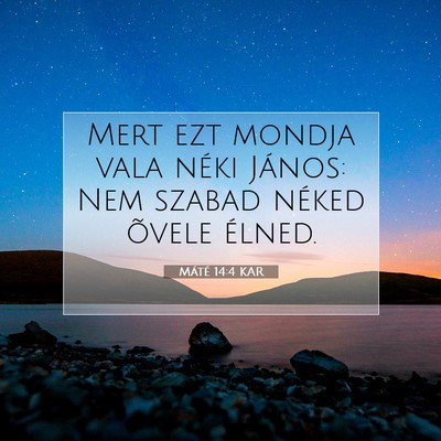 Máté 14:4 Bibliai vers magyarázata