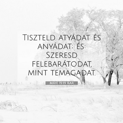 Máté 19:19 Bibliai vers magyarázata