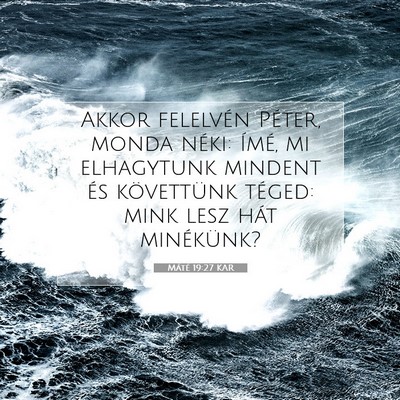 Máté 19:27 Bibliai vers magyarázata