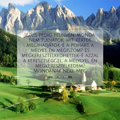 Máté 20:22 Bibliai vers magyarázata