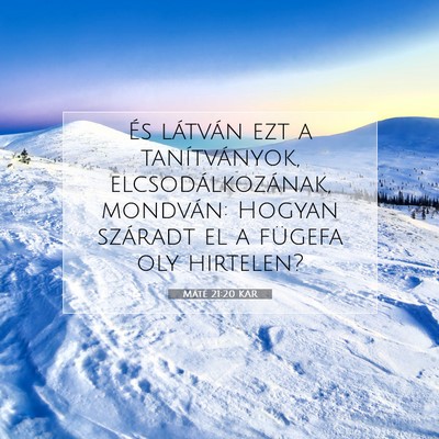 Máté 21:20 Bibliai vers magyarázata