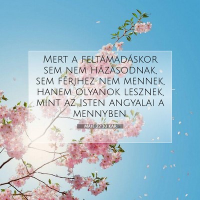 Máté 22:30 Bibliai vers magyarázata