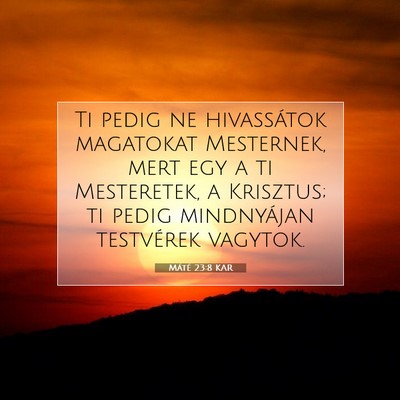 Máté 23:8 Bibliai vers magyarázata