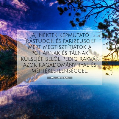 Máté 23:25 Bibliai vers magyarázata