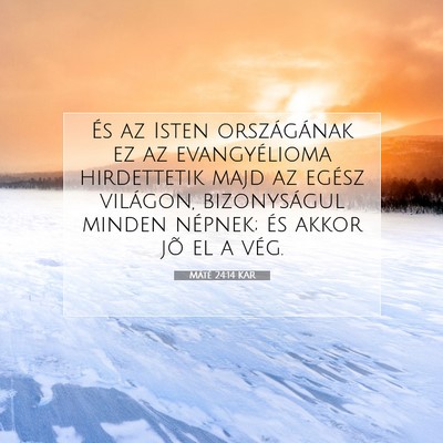 Máté 24:14 KAR Bibliai verskép