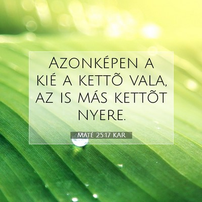 Máté 25:17 Bibliai vers magyarázata