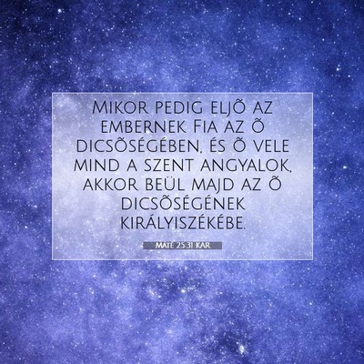 Máté 25:31 KAR Bibliai verskép