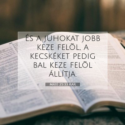 Máté 25:33 Bibliai vers magyarázata