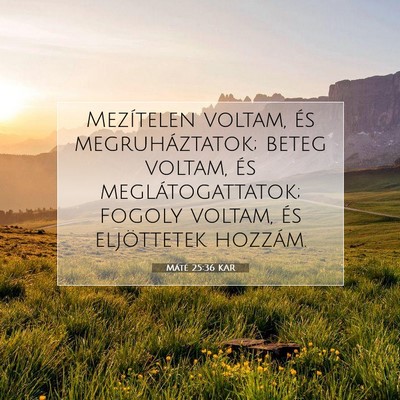 Máté 25:36 Bibliai vers magyarázata