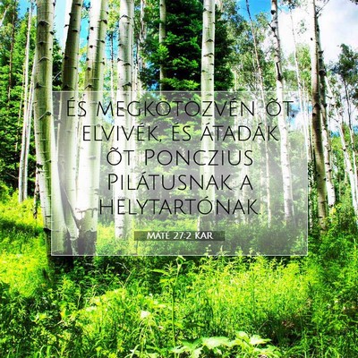 Máté 27:2 Bibliai vers magyarázata