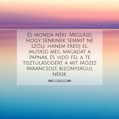 Márk 1:44 Bibliai vers magyarázata
