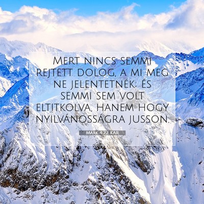 Márk 4:22 Bibliai vers magyarázata