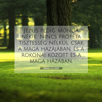 Márk 6:4 Bibliai vers magyarázata