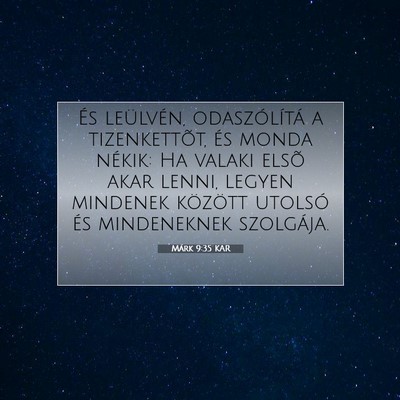 Márk 9:35 Bibliai vers magyarázata