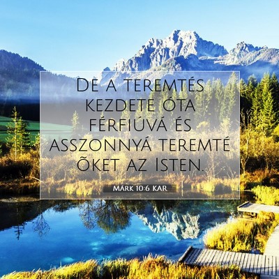 Márk 10:6 Bibliai vers magyarázata