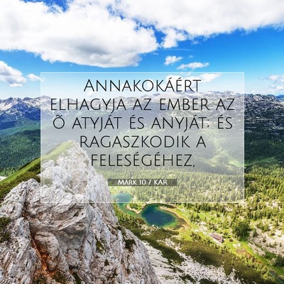 Márk 10:7 Bibliai vers magyarázata