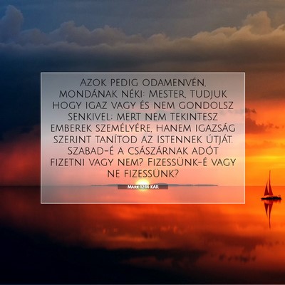 Márk 12:14 Bibliai vers magyarázata