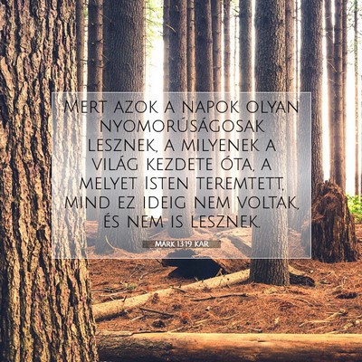 Márk 13:19 Bibliai vers magyarázata