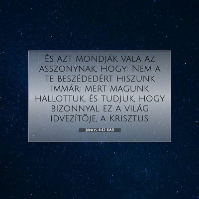János 4:42 Bibliai vers magyarázata