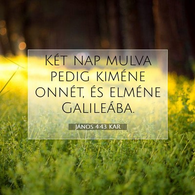 János 4:43 Bibliai vers magyarázata