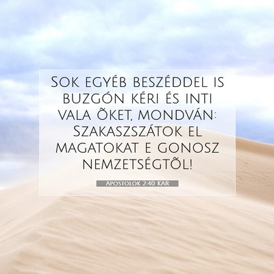 Apostolok 2:40 Bibliai vers magyarázata
