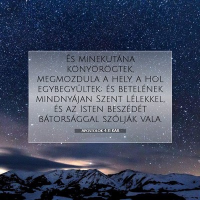 Apostolok 4:31 Bibliai vers magyarázata