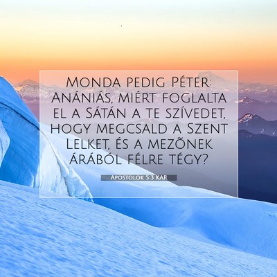 Apostolok 5:3 Bibliai vers magyarázata