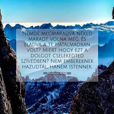 Apostolok 5:4 Bibliai vers magyarázata