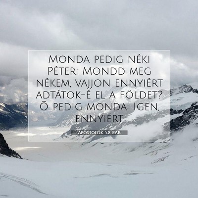 Apostolok 5:8 Bibliai vers magyarázata